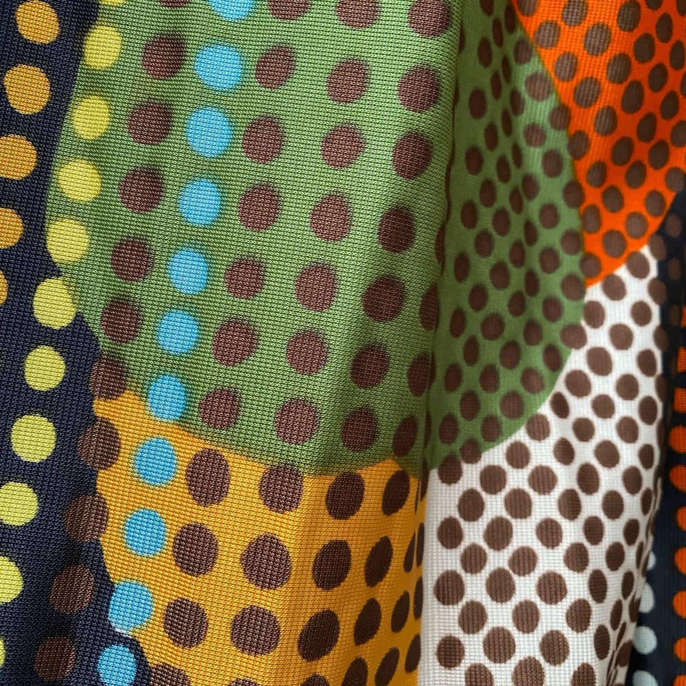 Vintage - Incredible 1970’s Maxi Dot Print Colourful Geometric Skirt by MALBE - Picture 5 of 14